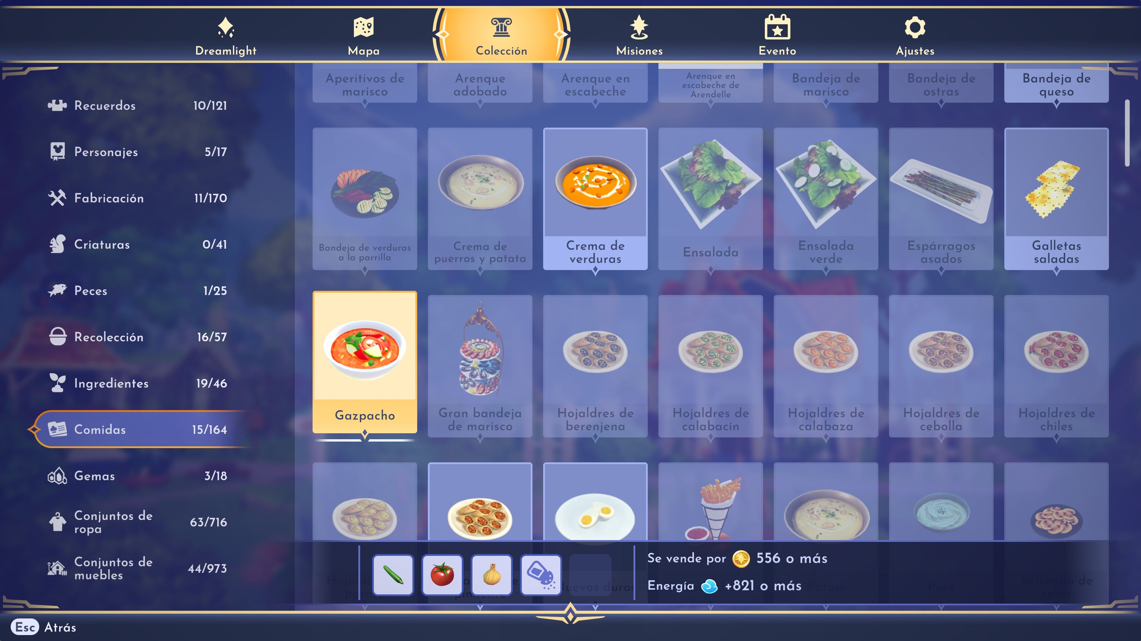 Disney Dreamlight Valley Recetas mejores recetas de 3, 4 y 5